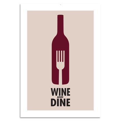 Blechschild - Wine And Dine