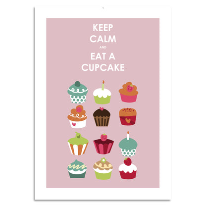 Blechschild - Keep Calm Eat A Cupcake