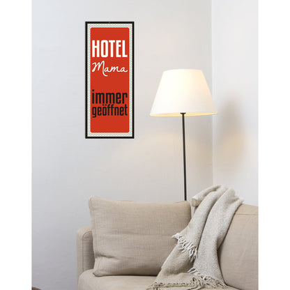 Blechschild - Hotel Mama Wohnbeispiel