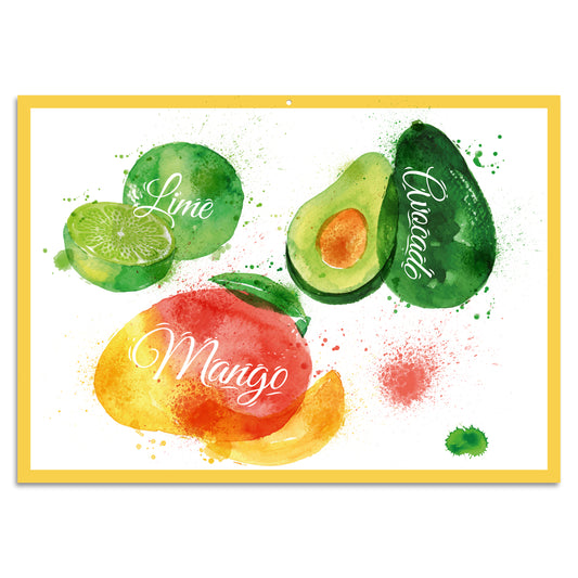 Blechschild - Lime Mango Awocado
