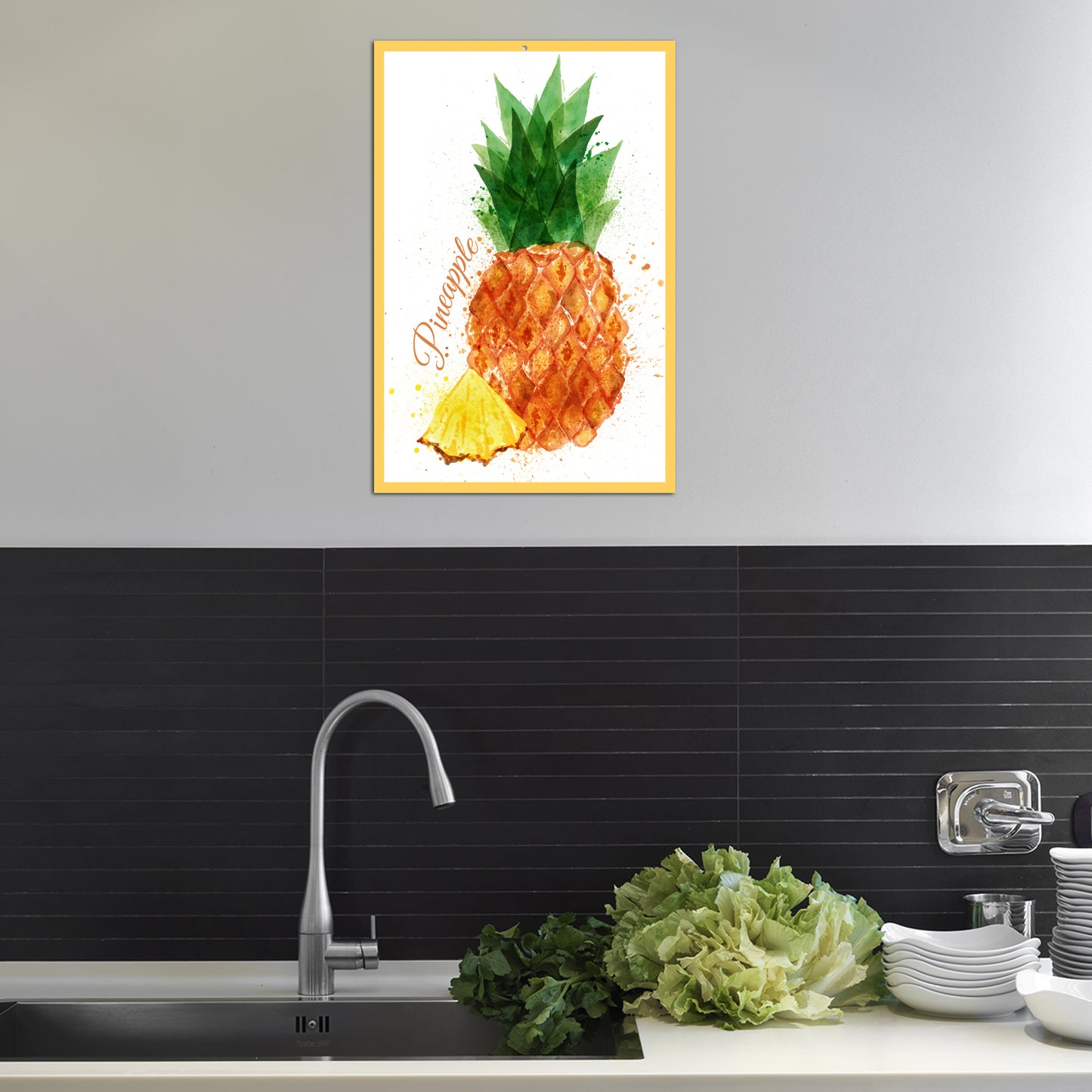 Blechschild - Pineapple Wohnbeispiel