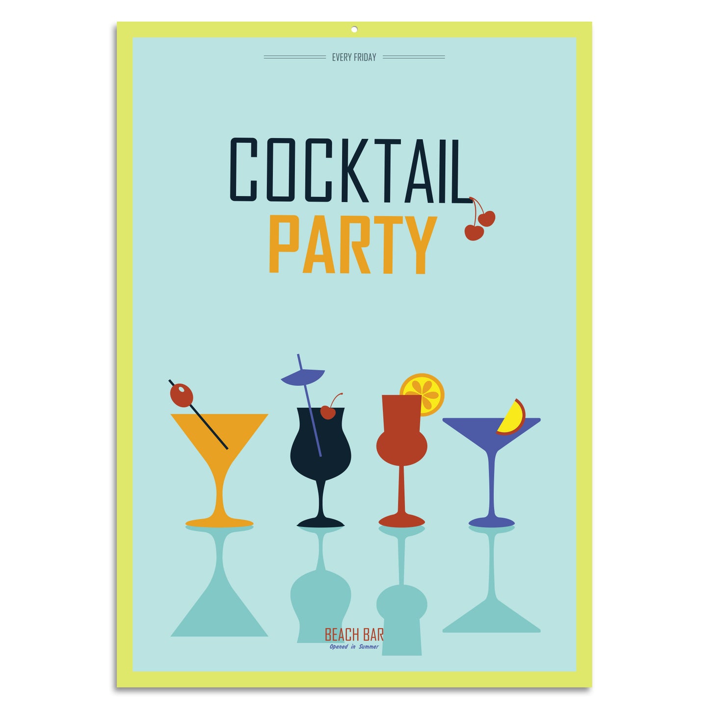 Blechschild - Cocktail Party