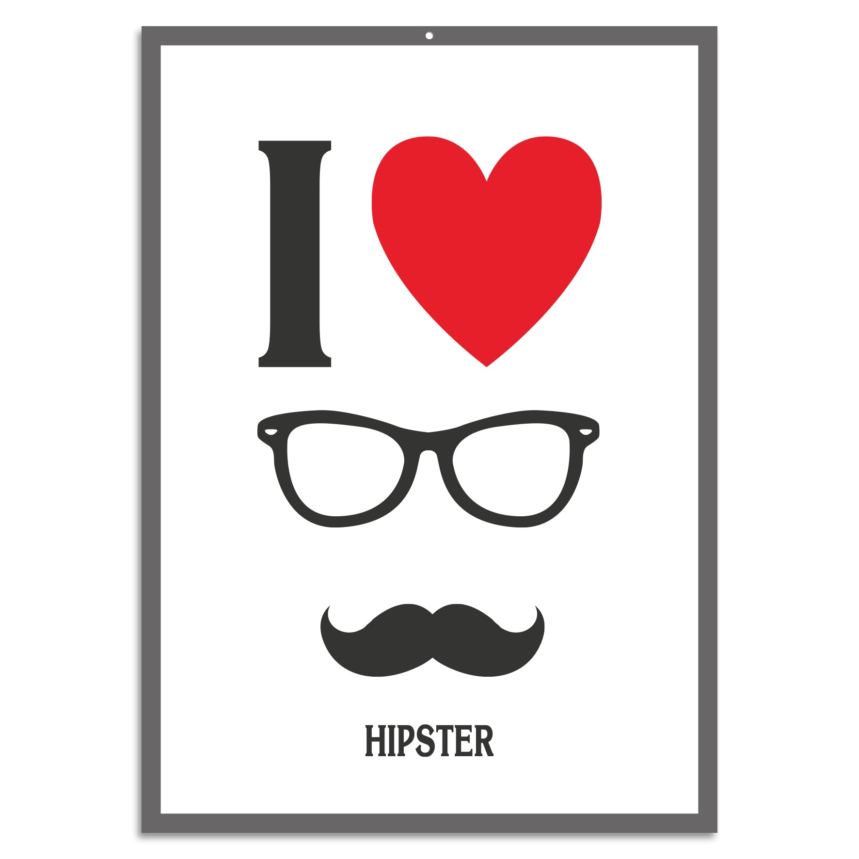 Blechschild - I Love Hipster