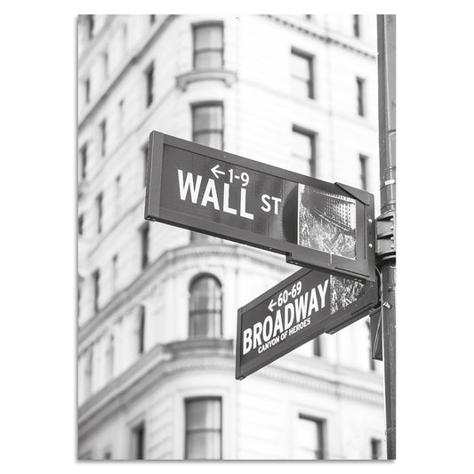 Blechschild Wall Street - Broadway