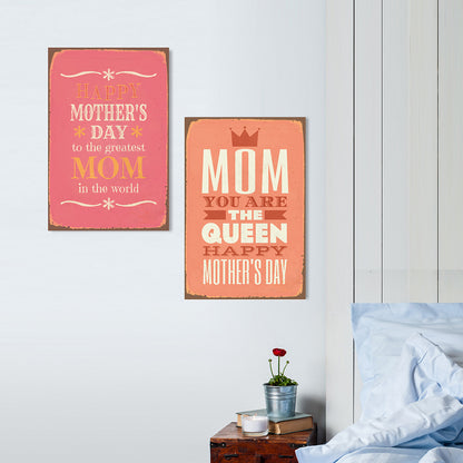 Blechschild Mom You Are The Queen - Happy Mothers Day Wohnbeispiel