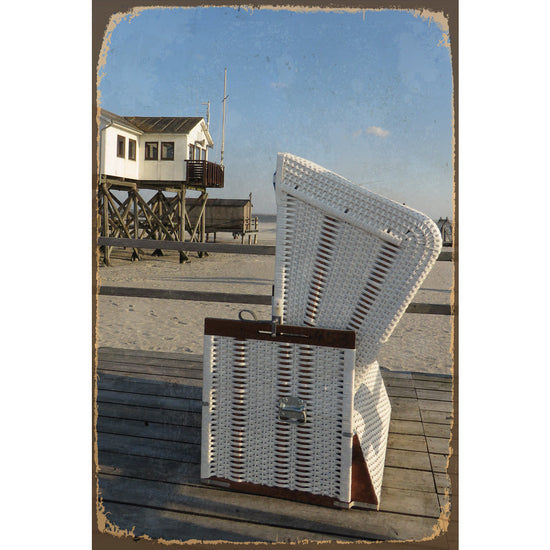 Queen Kerosin Blechschild - Single Beach Chair