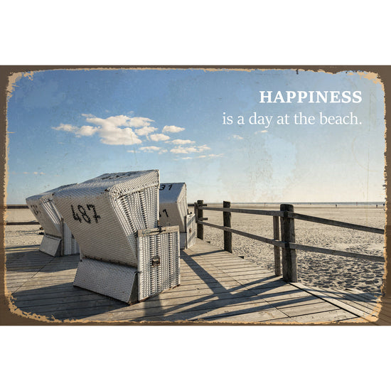 Queen Kerosin Blechschild - Happiness is a day at the beach