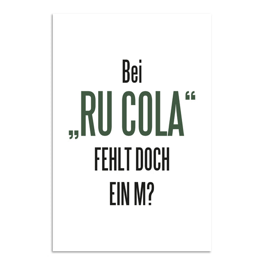 Blechschild - Ru Cola