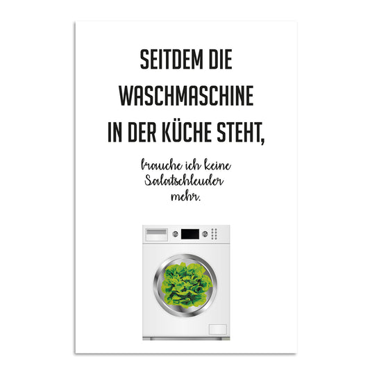 Blechschild - Waschmaschine in der Küche steht