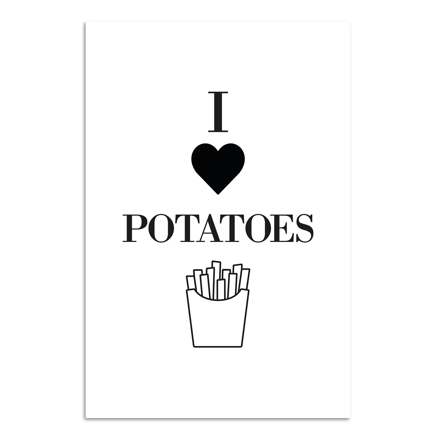 Blechschild - I love potatoes