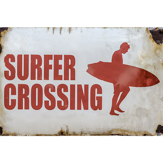 Blechschild - Surfer Crossing