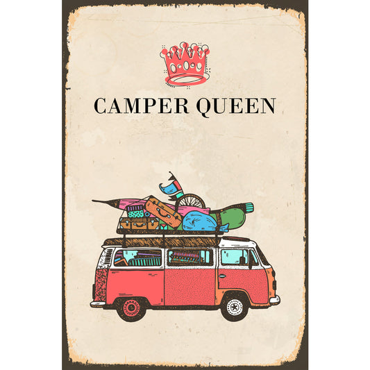 Blechschild - Camper Queen