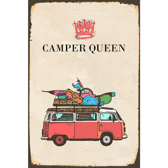 Queen Kerosin Blechschild - Camper Queen