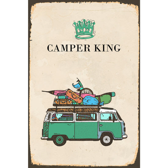 Queen Kerosin Blechschild - Camper King