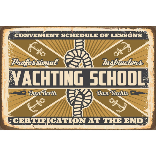 Blechschild - Yachting School