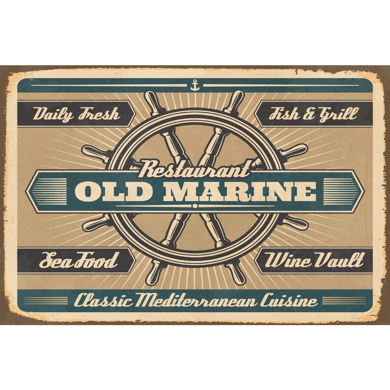 Blechschild - Old Marine