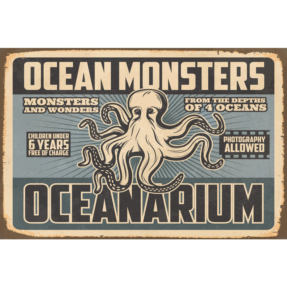 Blechschild - Ocean Monsters