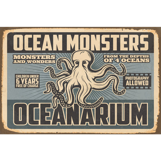 Blechschild - Ocean Monsters