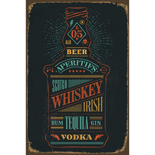 Blechschild - Whiskey Bottle