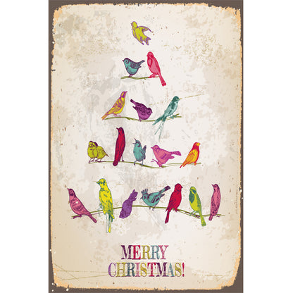 Blechschild - Christmas Birds