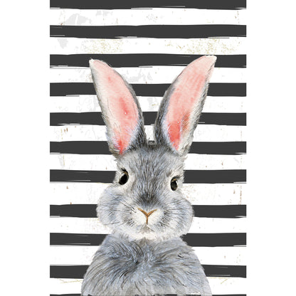 Blechschild - Rabbit with stripes