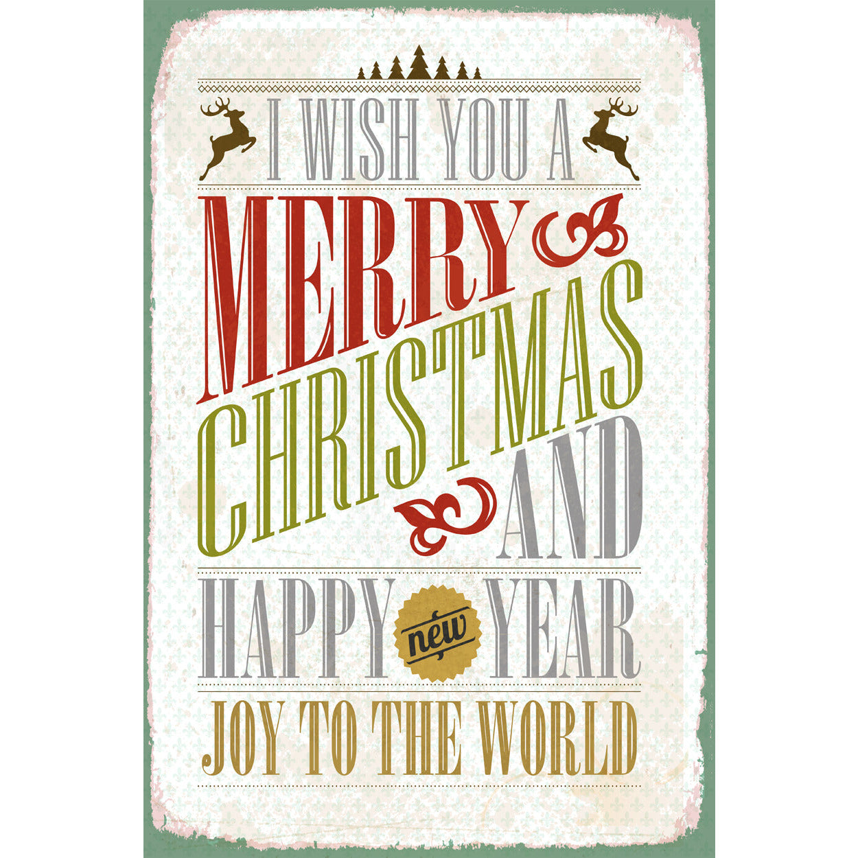 Blechschild - I Wish You A Merry Christmas