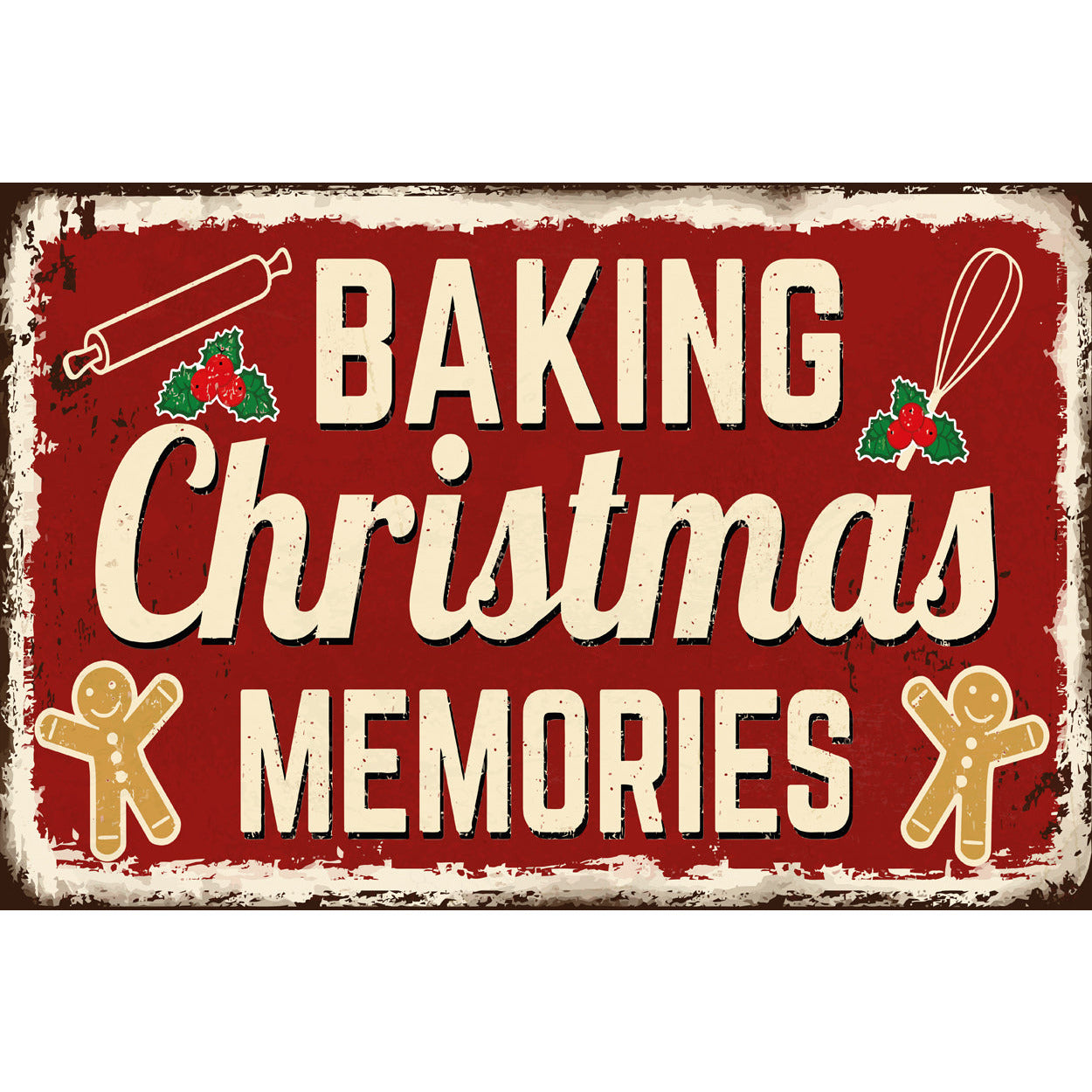 Blechschild - Baking Christmas Memories