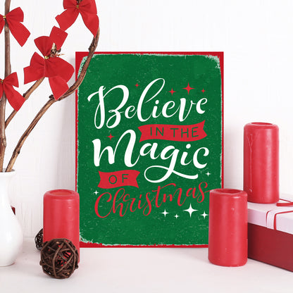 Blechschild - Believe In The Magic Of Christmas Wohnbeispiel