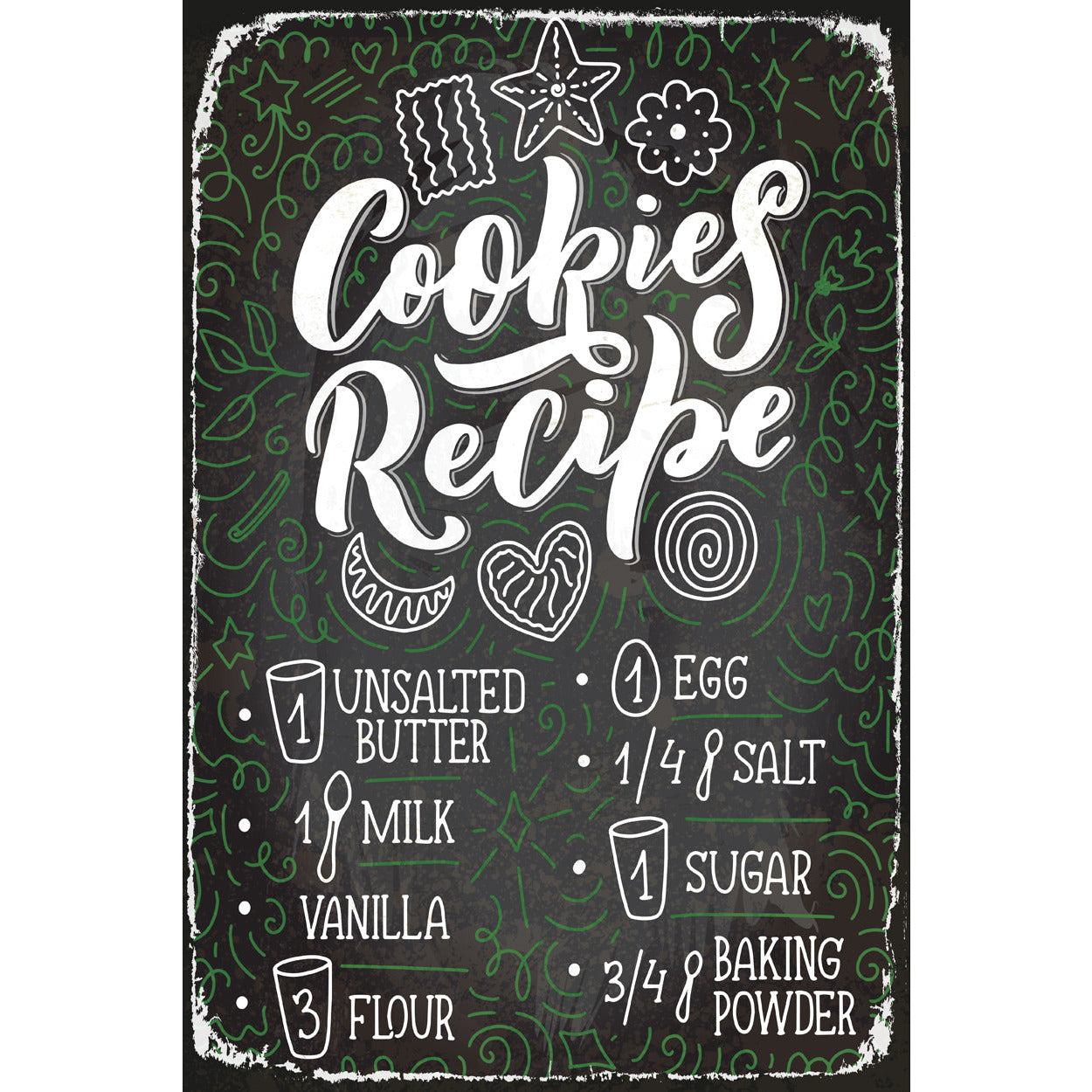 Blechschild - Cookies Recipe