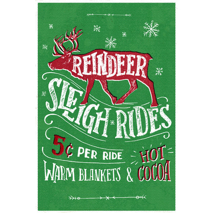 Blechschild - Reindeer Sleigh Rides