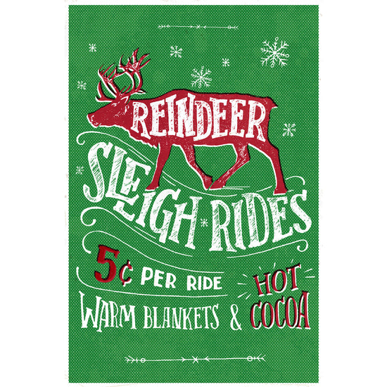 Queen Kerosin Blechschild - Reindeer Sleigh Rides