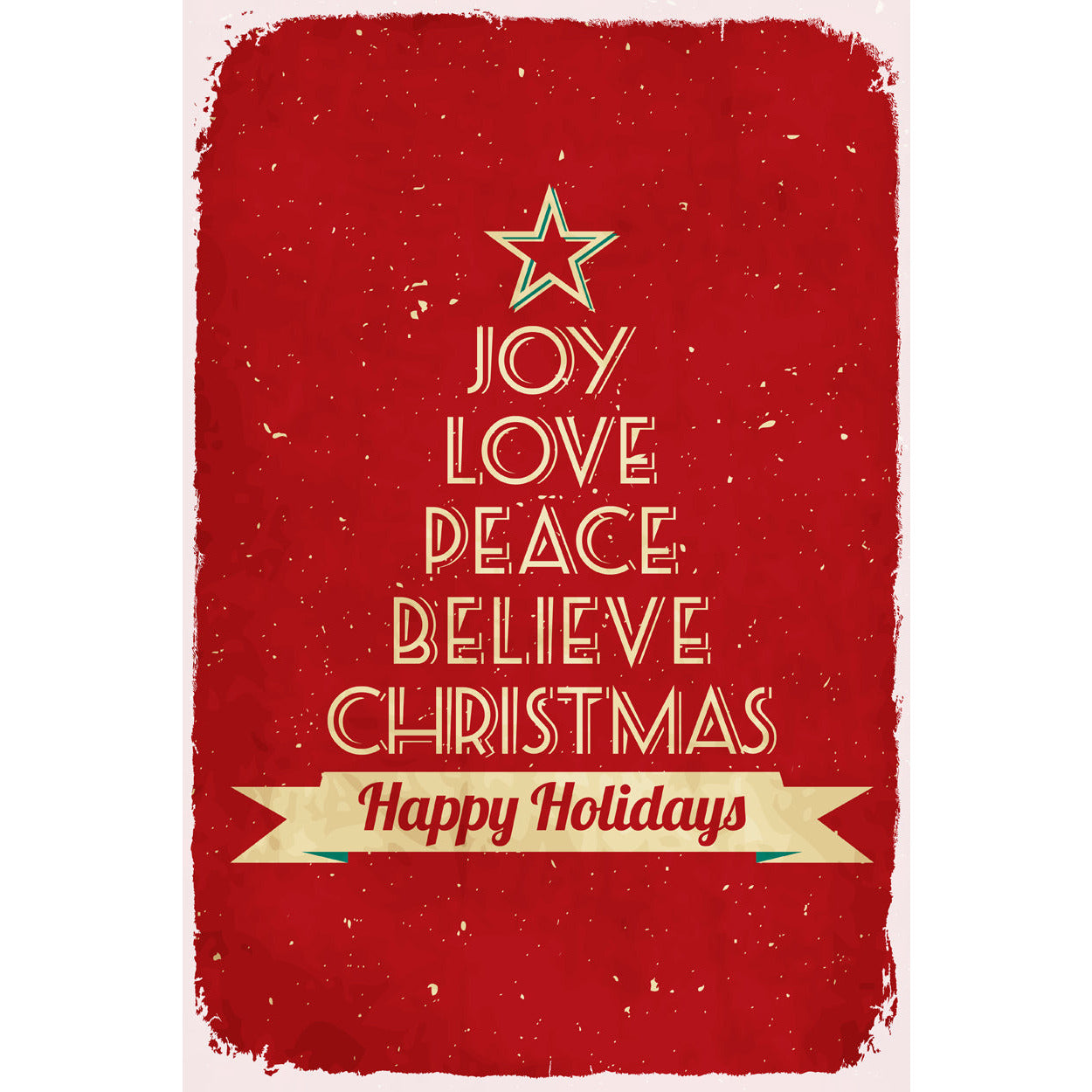 Blechschild - Joy Love Peace Believe Christmas