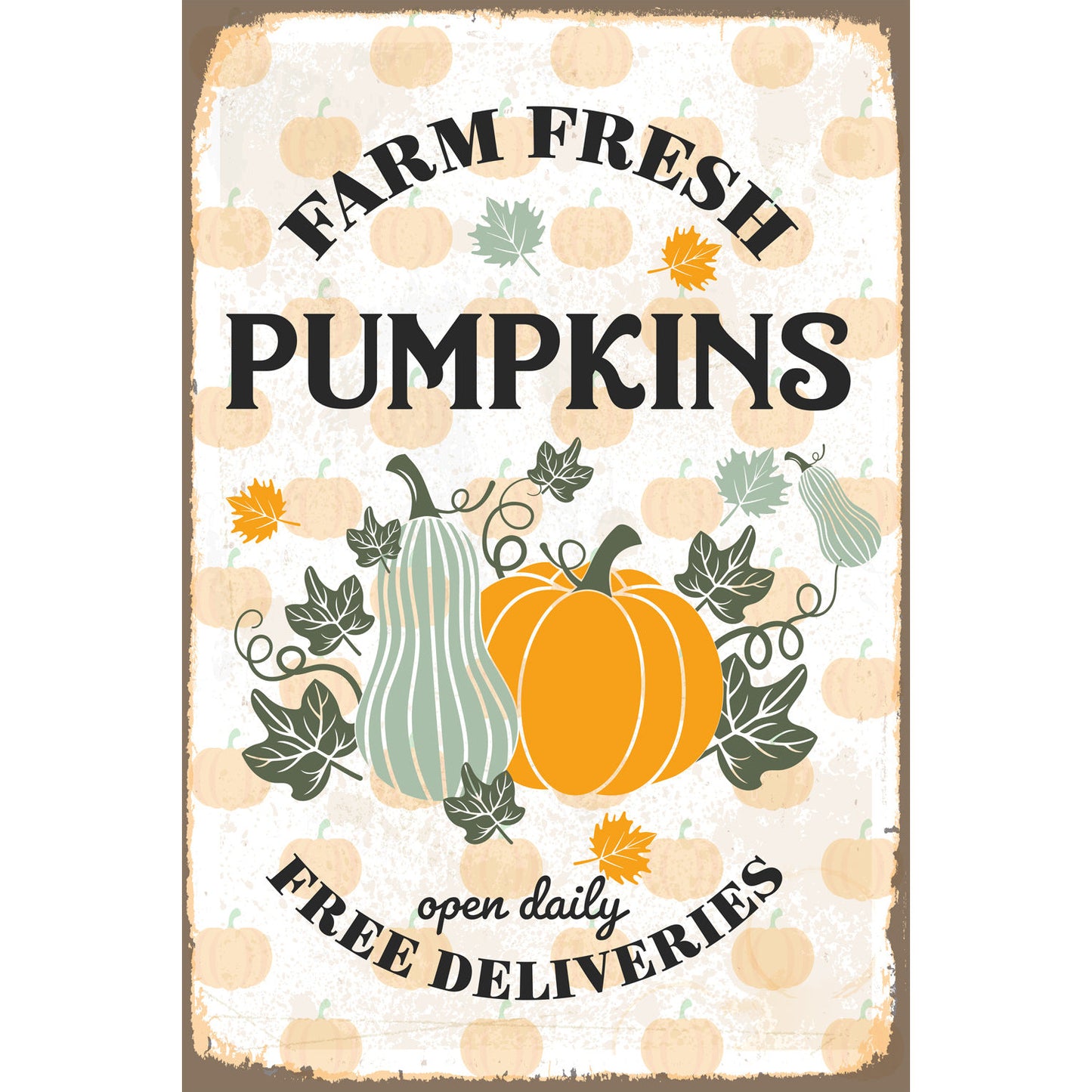 Blechschild - Farm Fresh Pumpkins