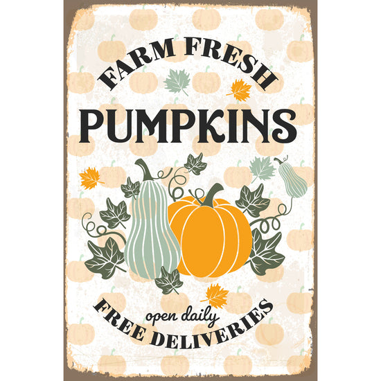 Queen Kerosin Blechschild - Farm Fresh Pumpkins