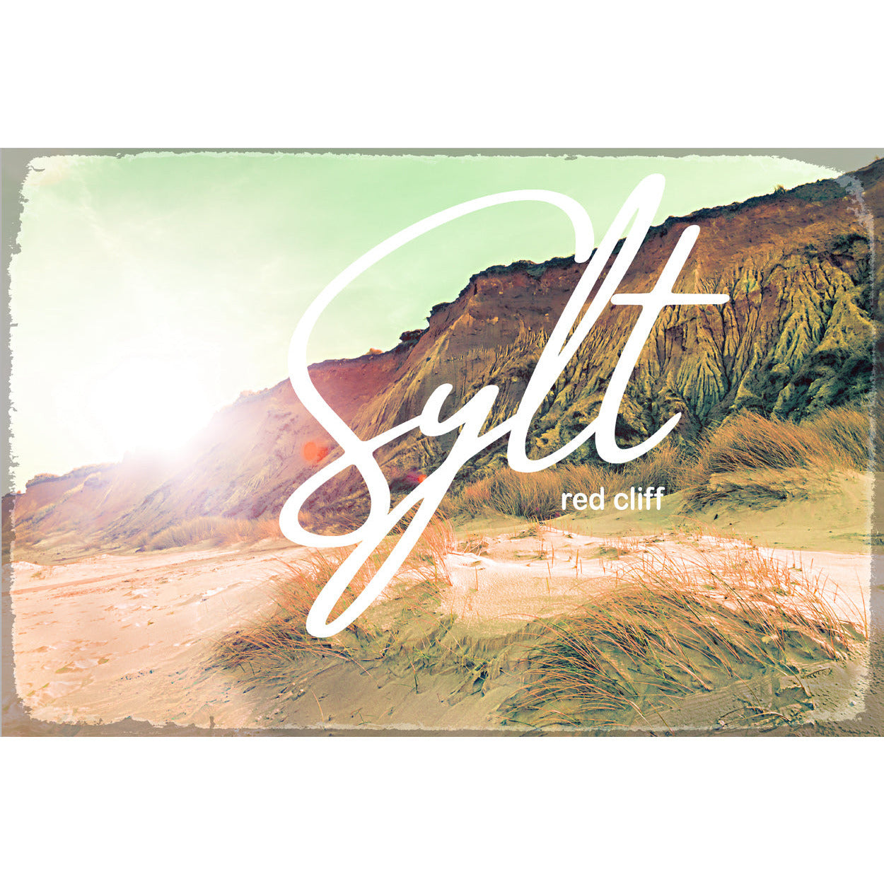 Blechschild - Sylt Red Cliff