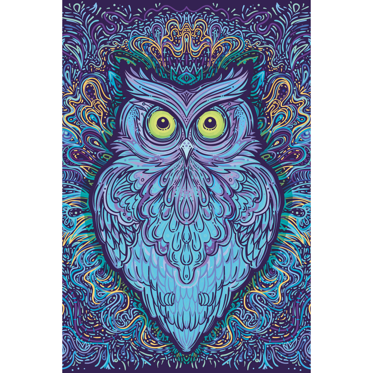 Blechschild - Trippy Owl
