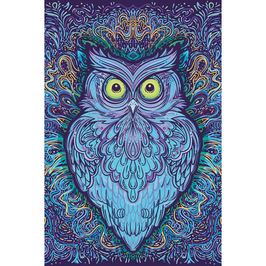 Blechschild - Trippy Owl