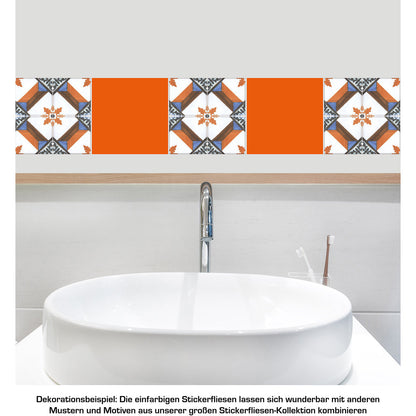 Stickerfliesen - Color Orange 12er-Set Wohnbeispiel