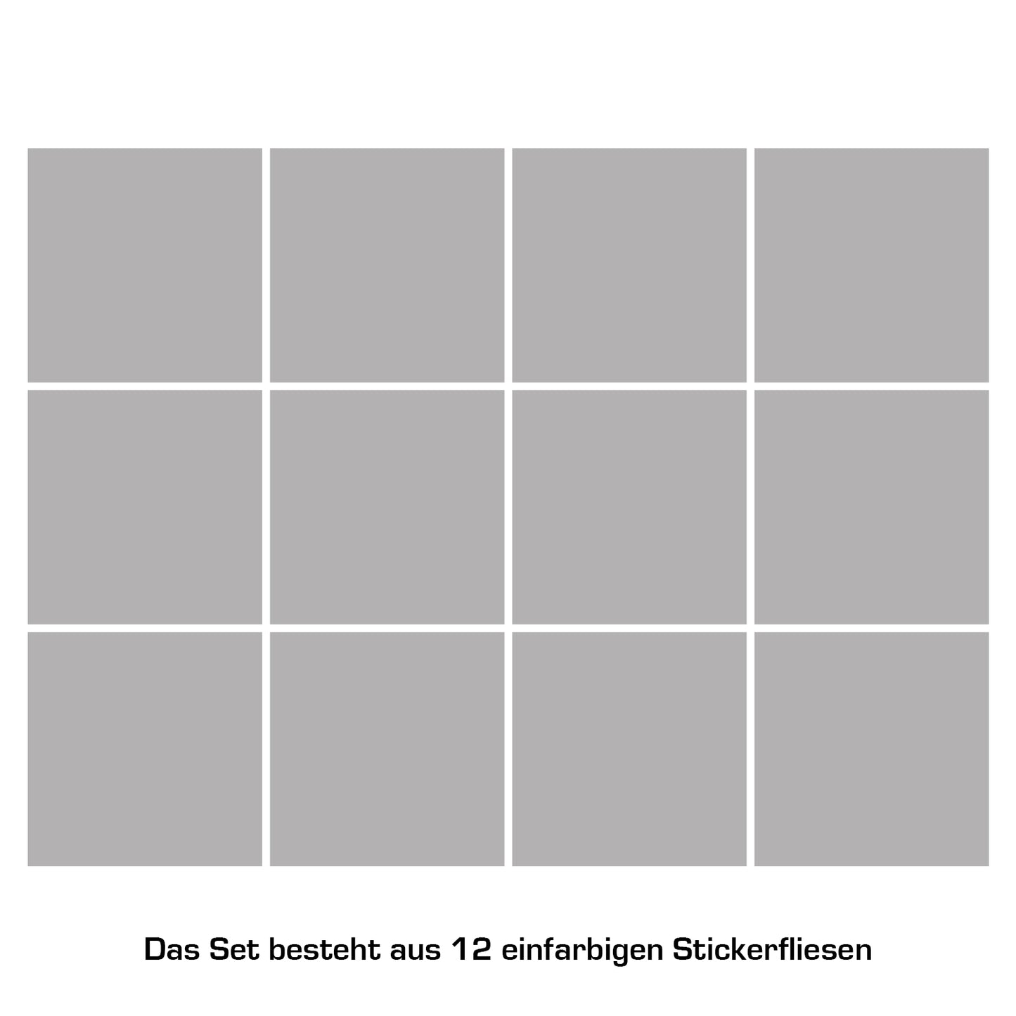 Stickerfliesen - Color Light-Grey 12er-Set