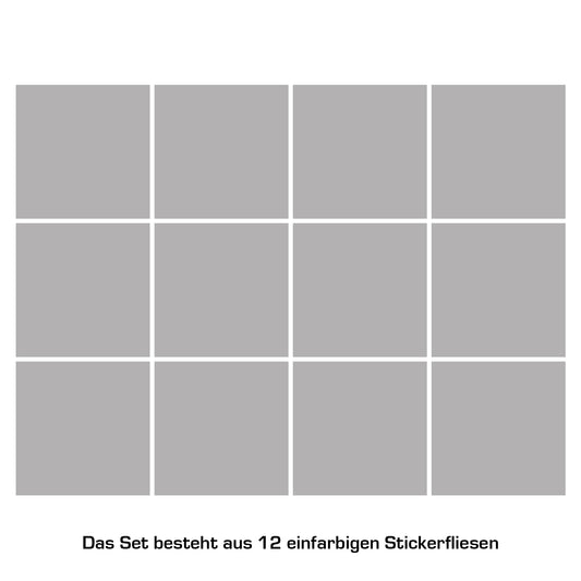 Stickerfliesen - Color Light-Grey 12er-Set