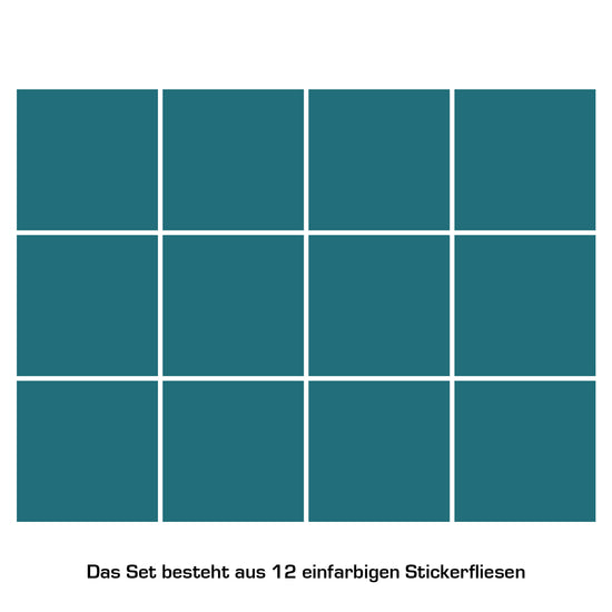 Queen Kerosin Stickerfliesen - Color Turquoise 12er-Set