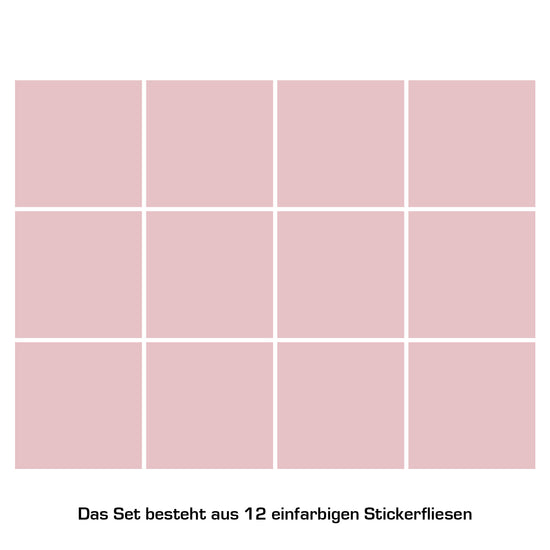 Queen Kerosin Stickerfliesen - Color Powder Rose 12er-Set