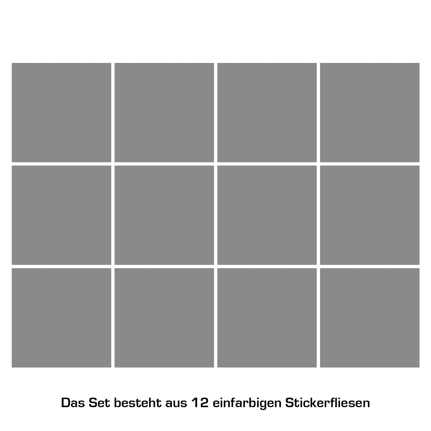 Stickerfliesen - Color Grey 12er-Set