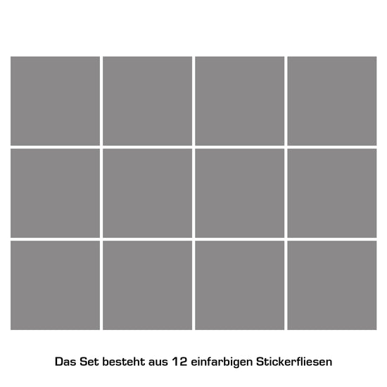 Queen Kerosin Stickerfliesen - Color Grey 12er-Set