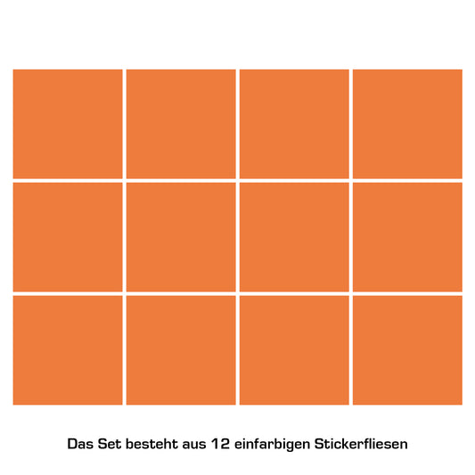 Stickerfliesen - Color Orange 12er-Set