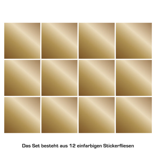 Stickerfliesen - Color Gold 12er-Set