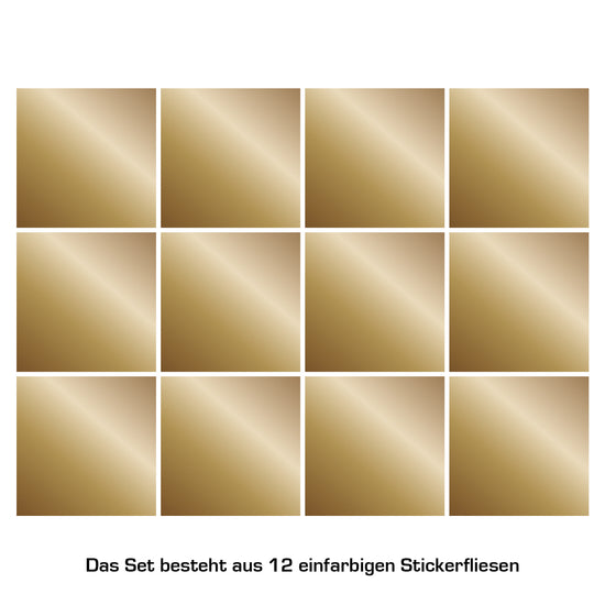 Queen Kerosin Stickerfliesen - Color Gold 12er-Set