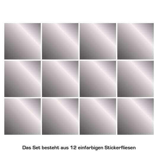 Stickerfliesen - Color Silver 12er-Set