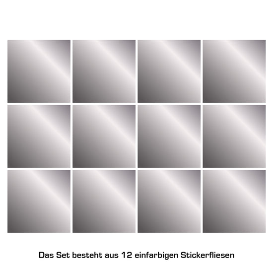 Queen Kerosin Stickerfliesen - Color Silver 12er-Set