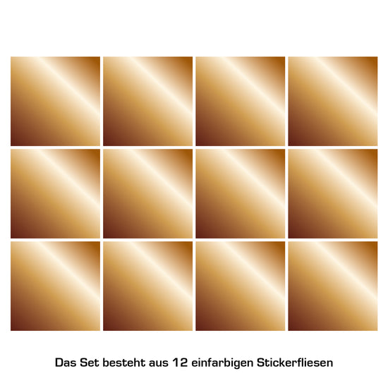 Queen Kerosin Stickerfliesen - Color Copper 12er-Set